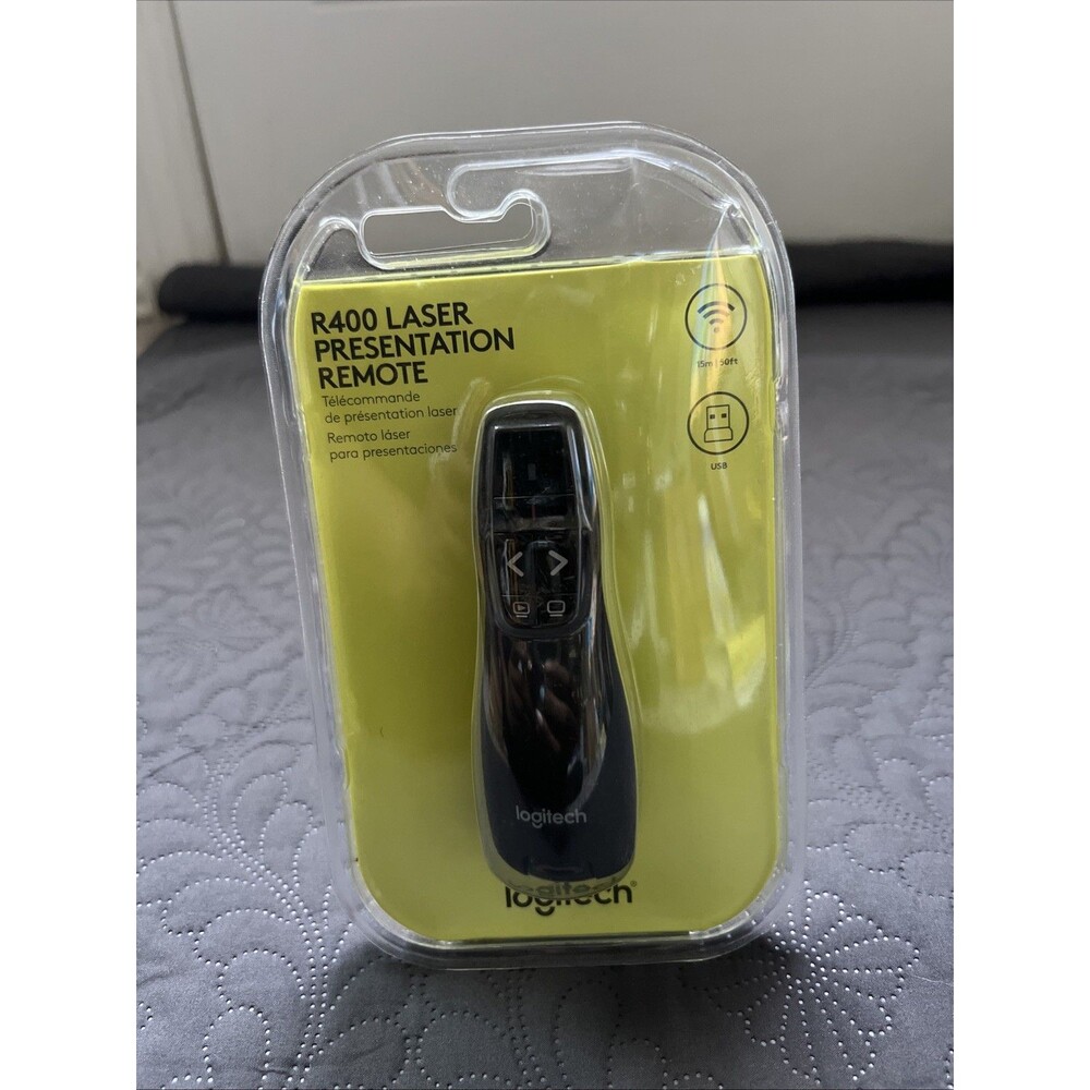 Logitech R400 Laser Presentation Remote - Black (910-001354) NEW Factory Sealed